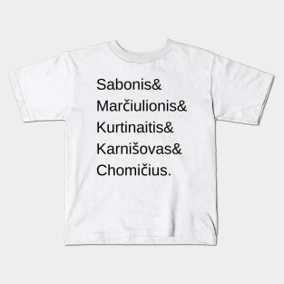 1992 Olympics Lithuanian Basketball Team Helvetica List The Other Dream Team Lietuva Kids T-Shirt